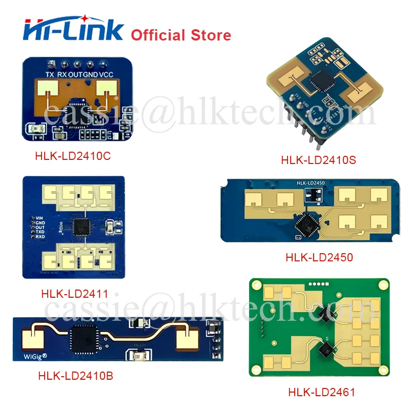 Sensor de presença de produtos hi-link 24g HLK-LD2410B HLK-LD2410C ld2412 ld2461 ld2410s 24ghz sensor inteligente de detecção