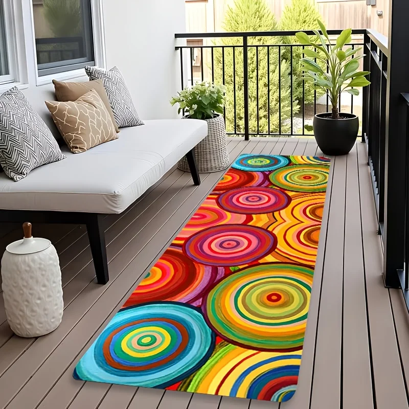 3D Optical Illusion Runner Rug Rock Cave Ocean Beach Nature Scenic Floor Carpet for Home Kitchen Hallway Laundry Room Decor