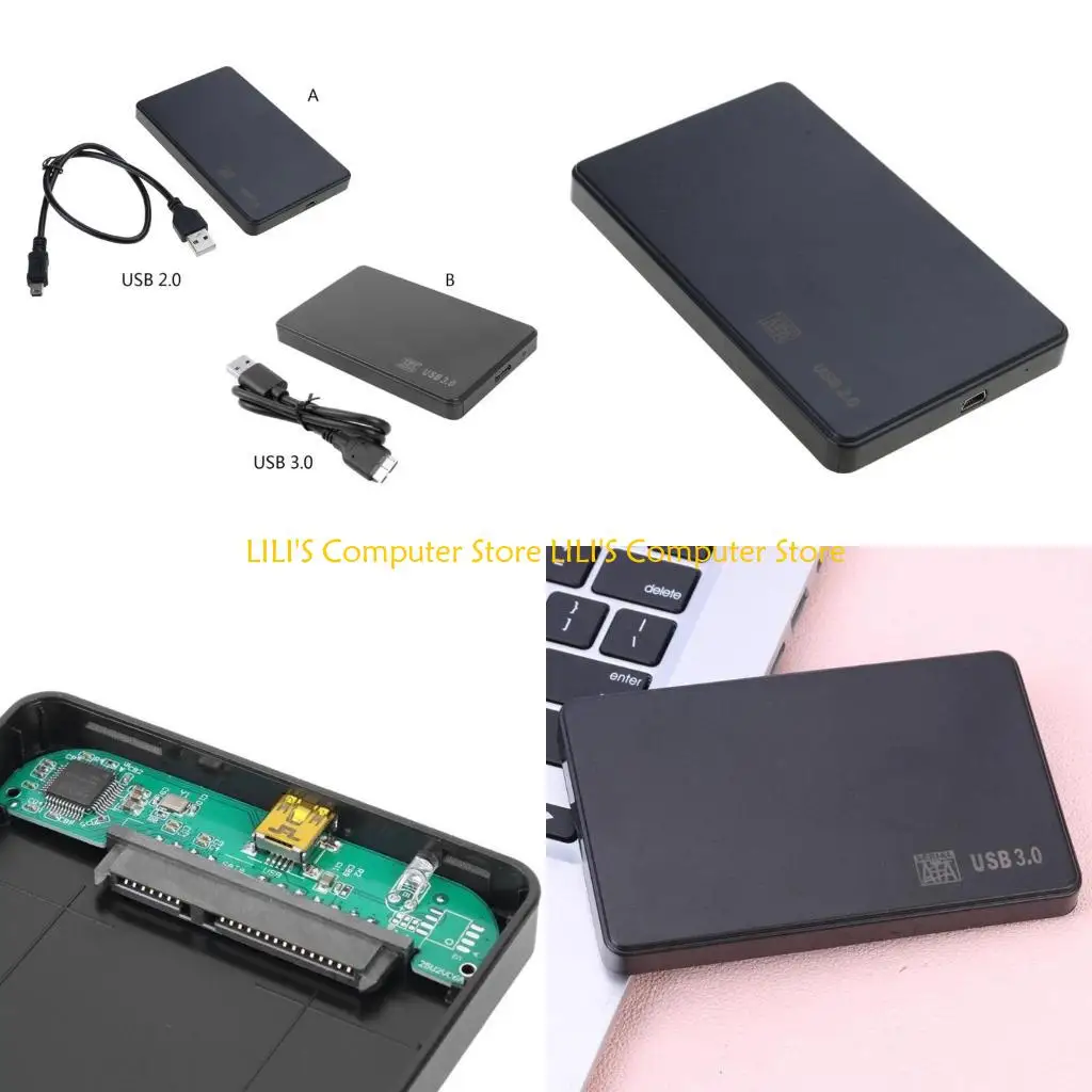 

A52B 2.5 in Hard Disk SSD for Case to USB 2.0 Adapter 6Gbps Hard Drive Box Enclosure Adapter for Windows for Mac OS