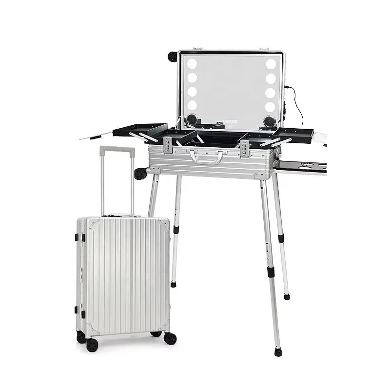 High-Capacity Aluminum Portable Makeup Case Bag Factory-Customized Multi-Functional Professional Makeup Character Pattern