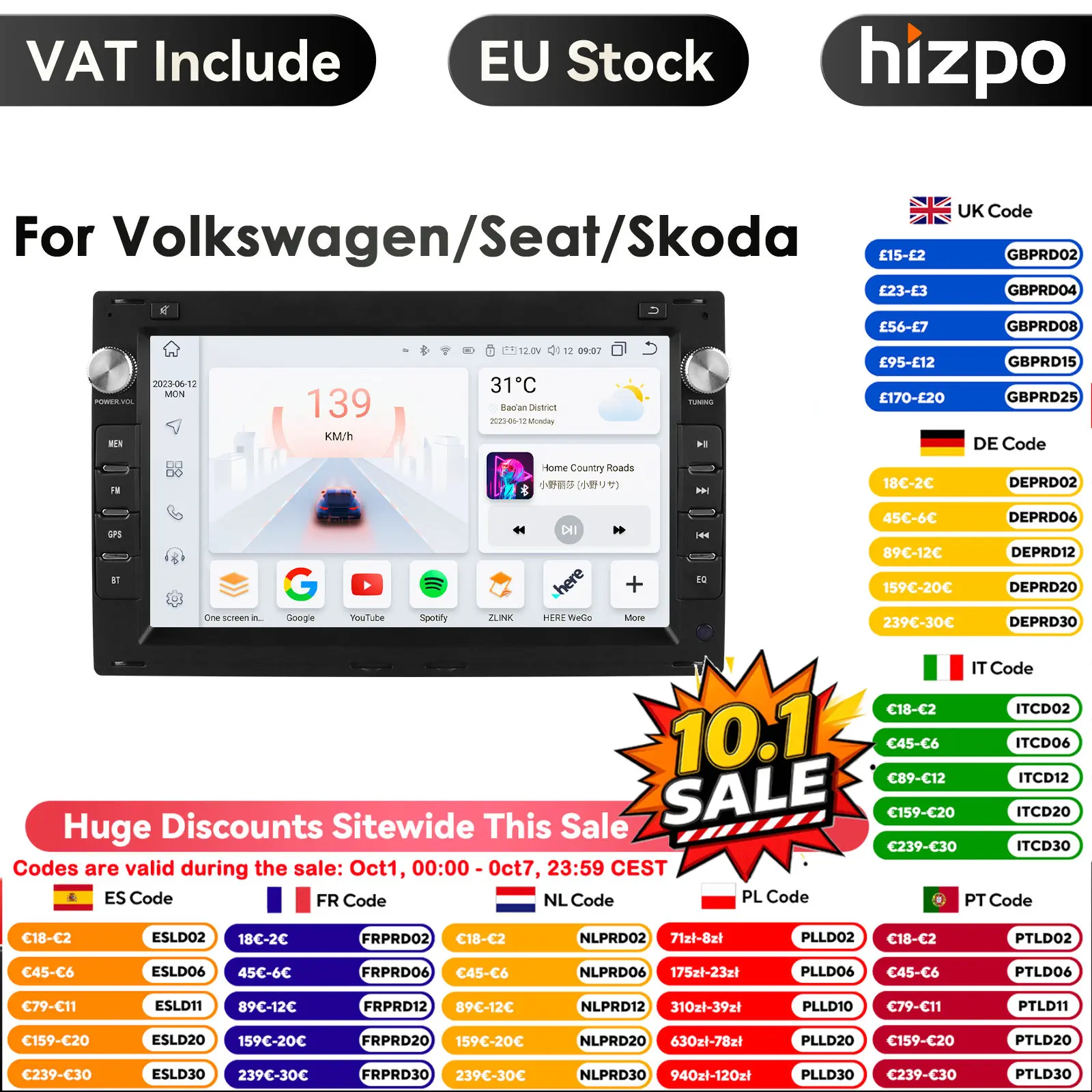 4G Carplay Android Auto Radio per VW Golf 4 Passat POLO Transport T5 Multivan Seat Jetta Car Multimedia GPS 2din Autoradio Audio
