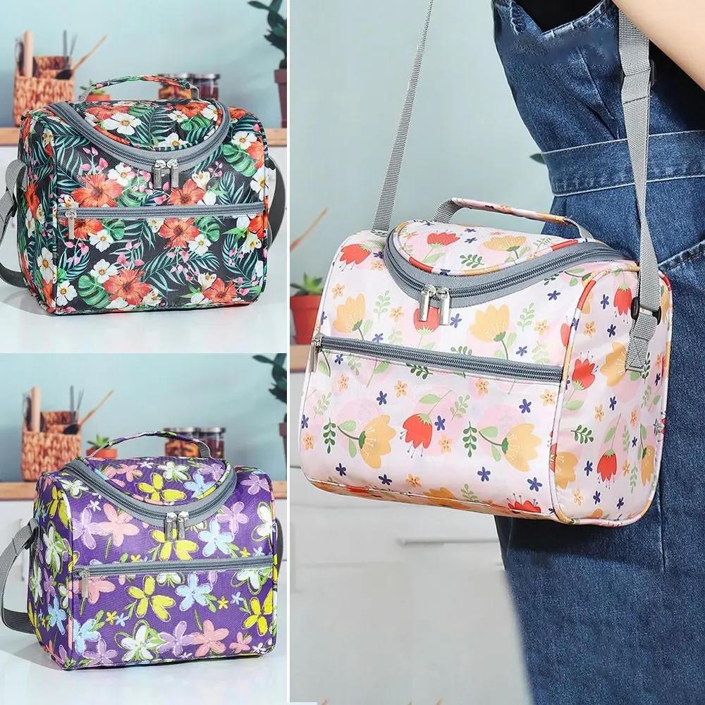 Tas tangan wanita, tas wanita kotak makan siang kapasitas besar, tas bahu, tas penyimpanan kosmetik, tas isolasi minimalis, motif pendingin