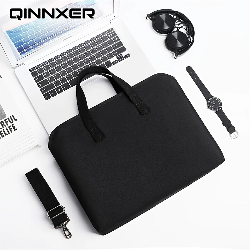 

QINNXER Executive briefcase man college Laptop Bags woman trend New handbag for documents portafolio 15.6-16.1 inches Female