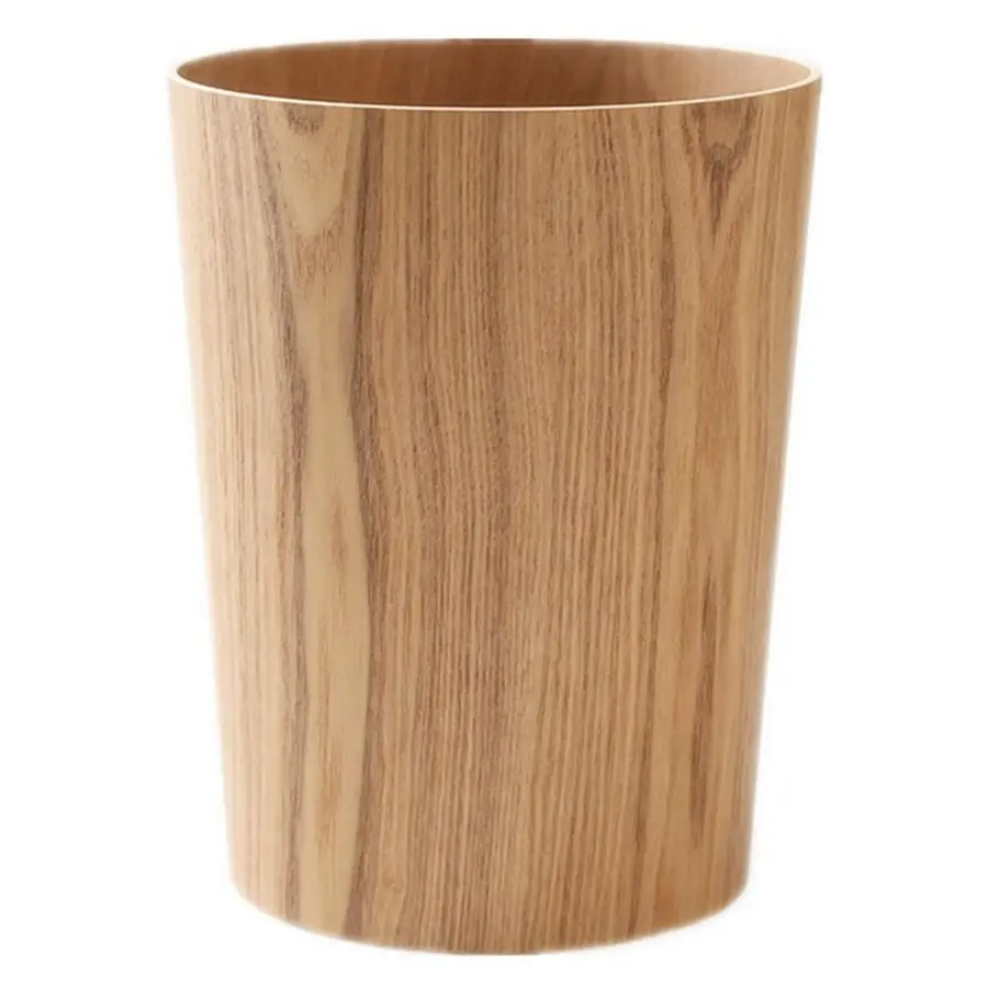 

Gallons Wood Trash Can Wastebasket for Home or Office, Japanesestyle natural wood Round Wastebasket, Lightweight, Sturdy for Und