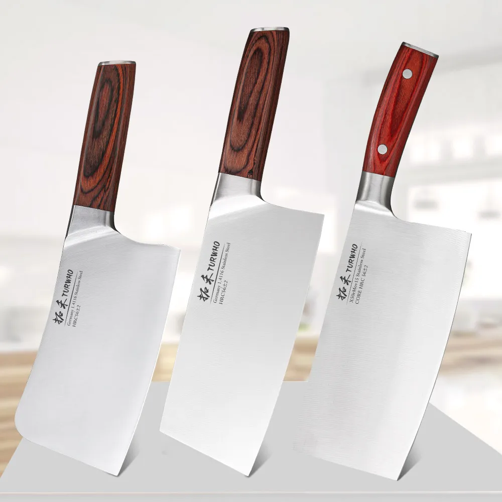 

TURWHO Kitchen Knives Stainless Steel Meat Chopping Cleaver Fish Vegetables Slicing Chopper Butcher Knife Japanese Chef Knife