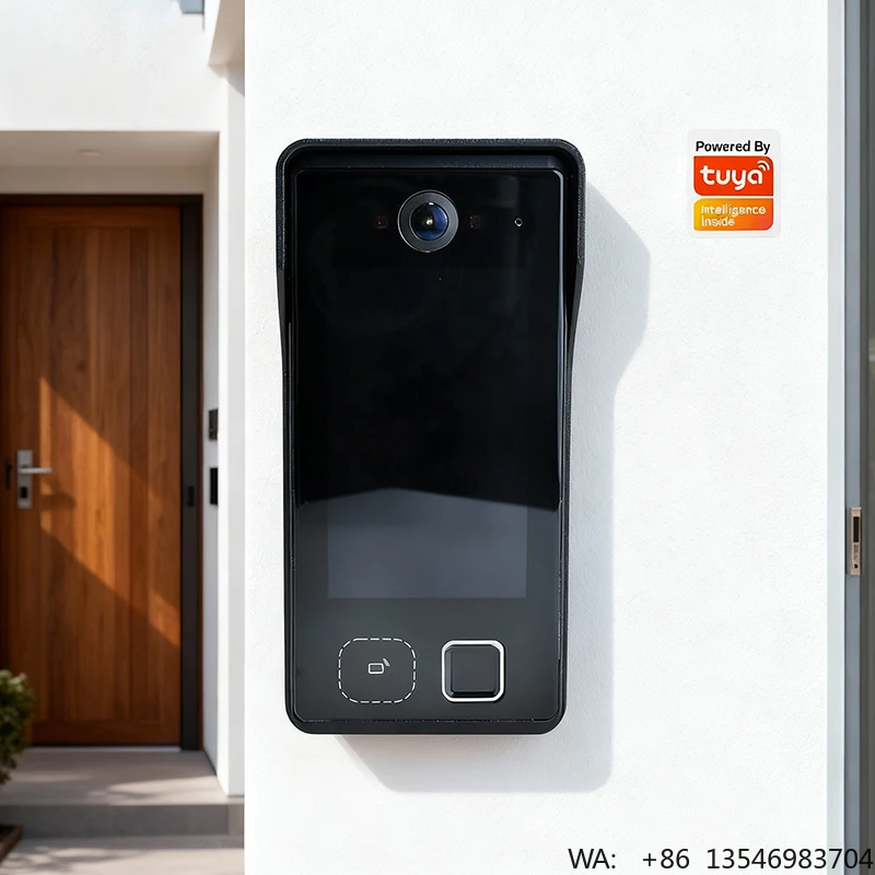 Hiwink Smart Intercom Outdoor Video Door Bell with Facial Recognition 4-Inch IPS Screen Tuya App POE/Solar/Battery Charging