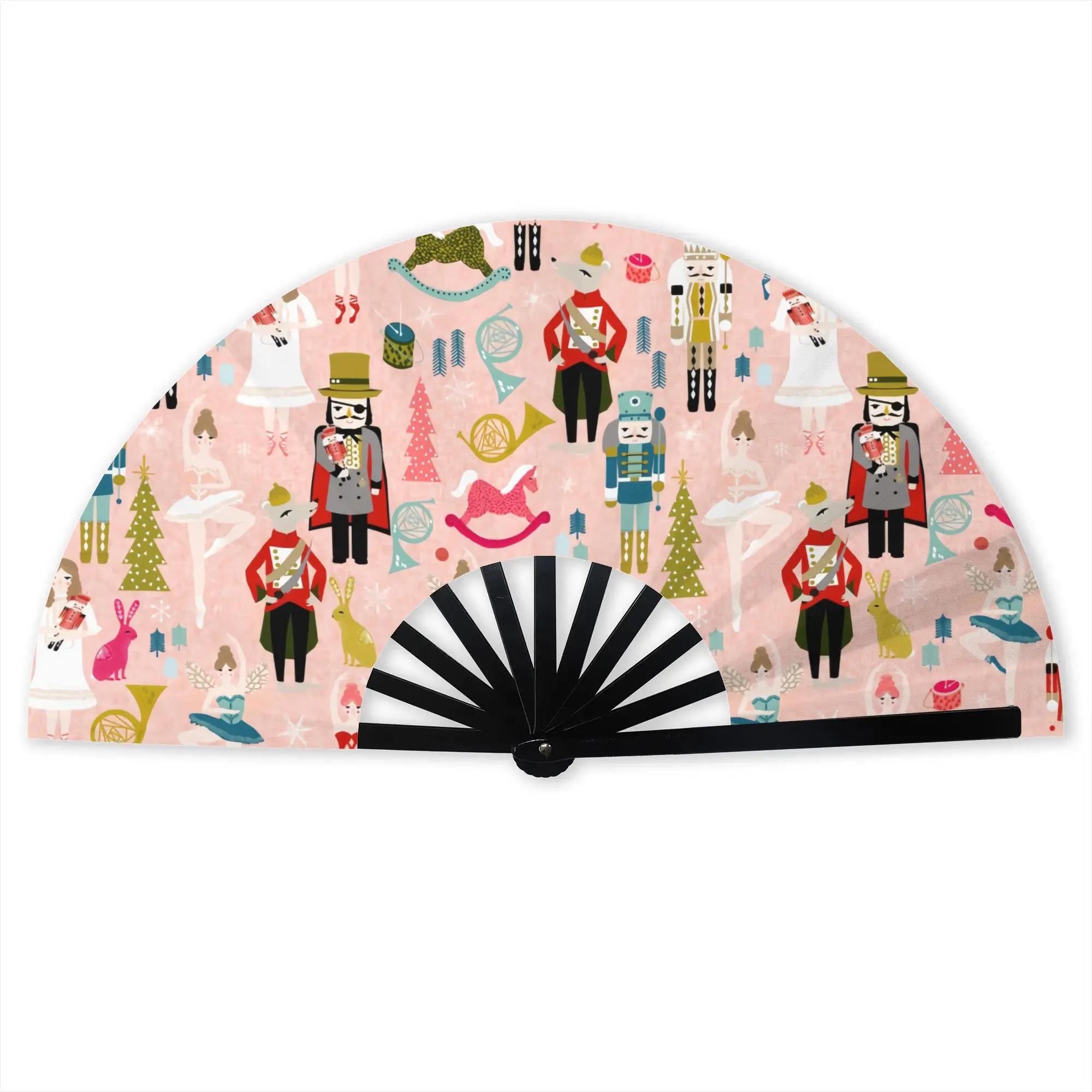 Nutcracker Ballet Dancer  Stylish Hand Fan  Men  Printed Polyester Fan Trendy For Dancing Gift