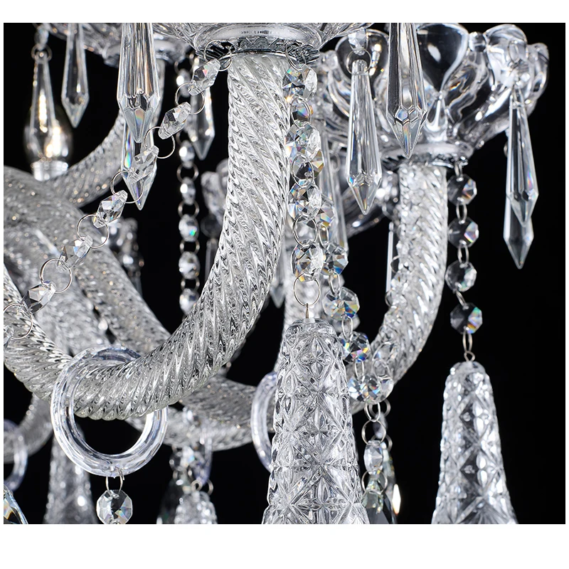 European Style Candles Crystal Lights Villa Living Room Lights American Style Glass Lights Luxurious Hotel Lobby Chandeliers
