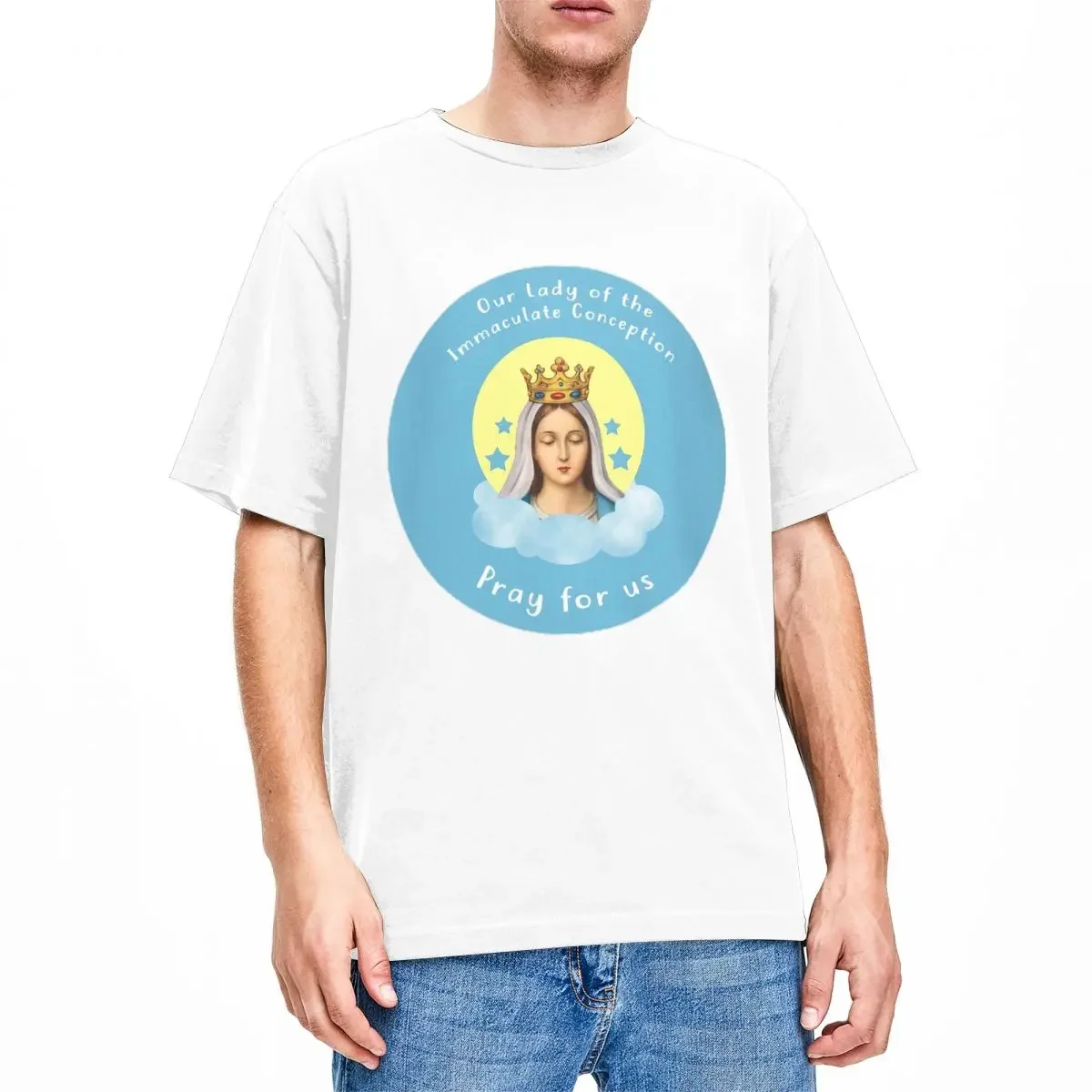 Crazy Our Lady Of The Immaculate Conception T-Shirts Men Women's O Neck Cotton Fatima Short Sleeve Tees New Arrival Tops