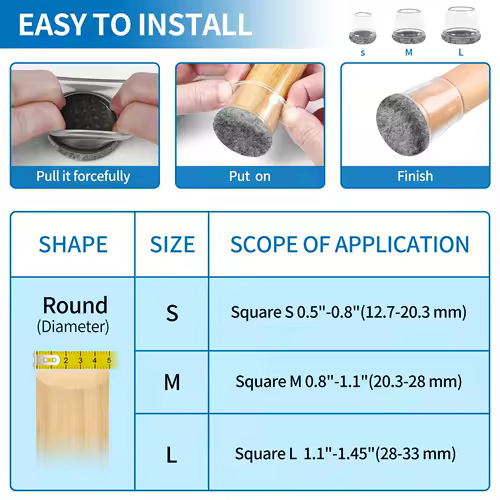 16PCS Silicone Chair Leg Caps Non-Slip Prevent Scratches Silent  Hardwood Floor Protector Waterproof Felt Furniture Feet Pad - Image 6