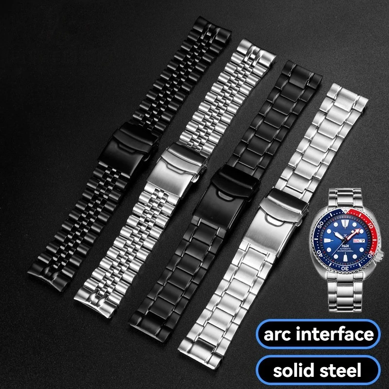 22mm Solid Stainless Watch Band metal Strap For Seiko Abalone Turtles Prospex SRPA21 SRP777 SRPC25 SRP773 SRP775 SRP779 Bracelet