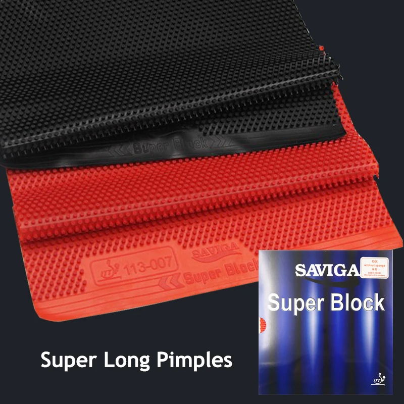 Sawei SAVIGA Super Block Table Tennis Rubber Long Pimples Ping Pong Rubber with 0.5/0.8/1.0mm Sponge Super Defense ITTF Approved