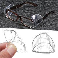 2Pcs Clear Safety Eye Glasses Side Shields For Glasses Slip-On Safety Glasses Flexible Fits Shield Universal