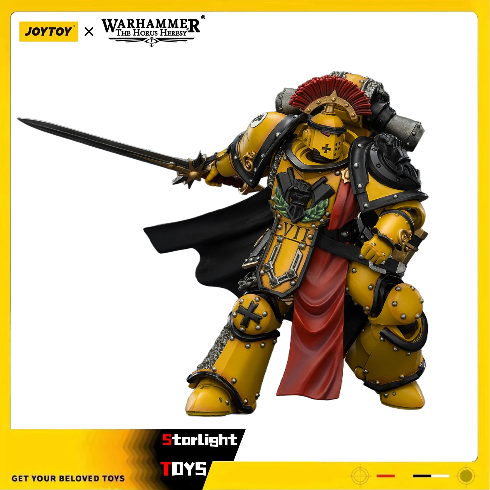 

JOYTOY 1/18 Action Figure Warhammer 40K Imperial Fists Legion Praetor in Mk III Armor with Power Sword