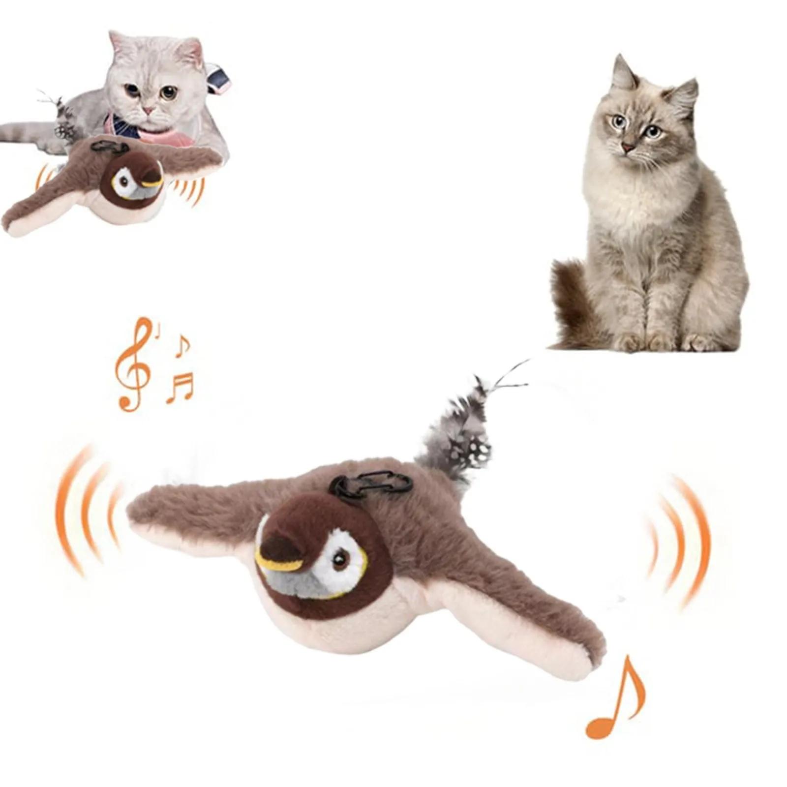 Dog And Treats Pack Rechargeable Interactive Cat Exercise Toys Lifelike Bird Lifelike Sparrow Toy Shake Dog Animal Large Breed