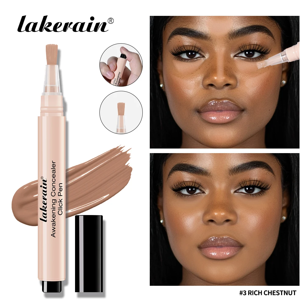 Lakerain 3 couleurs correcteur pressé maquillage longue durée clair naturel maquillage nu éclaircissant visage correcteur hydratant