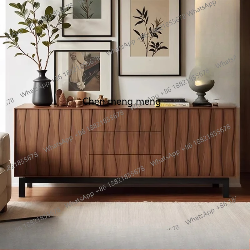 

Sideboard Cabinet Vintage Wabi-Sabi Style Solid Wood Storage Chest Retro Entryway Cabinet