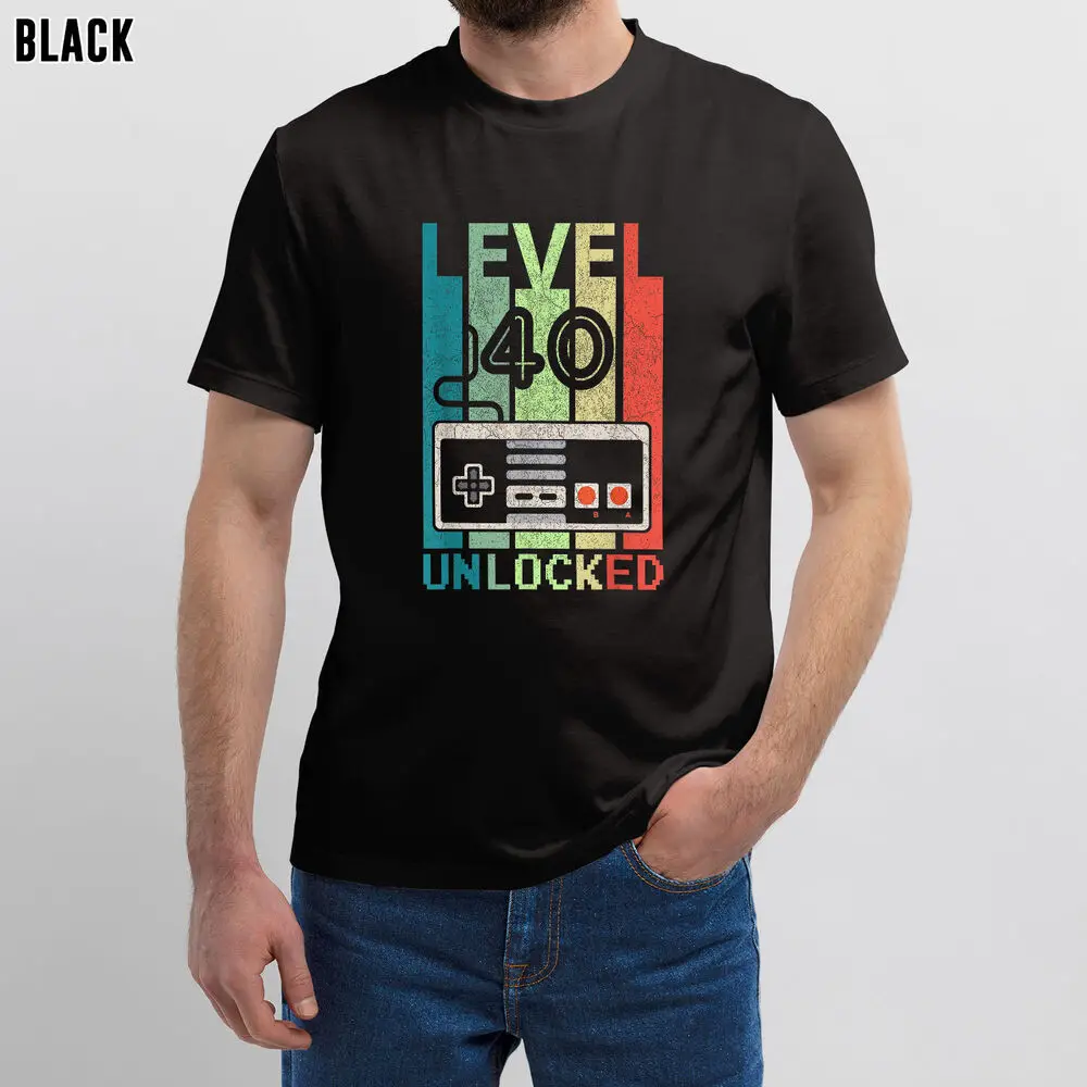 Level 40 Unlocked Video Gamer T-Shirt Perfect 40th Birthday Gift For Gamers