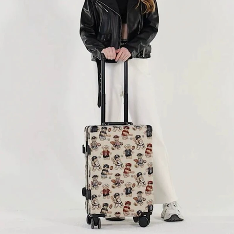 GraspDream 20 24 inches women spinner brand trolley bag men Personality travel suitcase girls vintage password rolling luggage