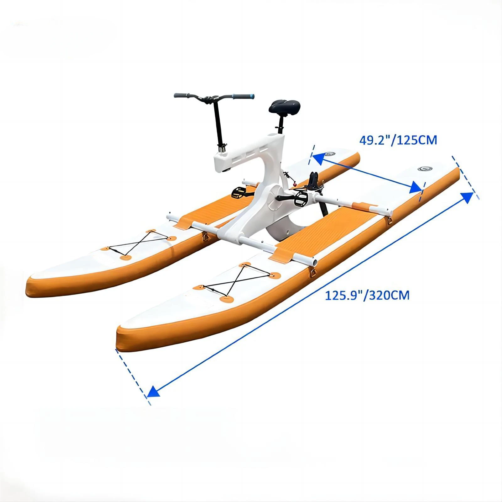 Aqua Race Bike Inflatable Floating Waterbike Pedal Boats Hydro Cycle Bicycle Water Bike with Pedal Drive for Water Games