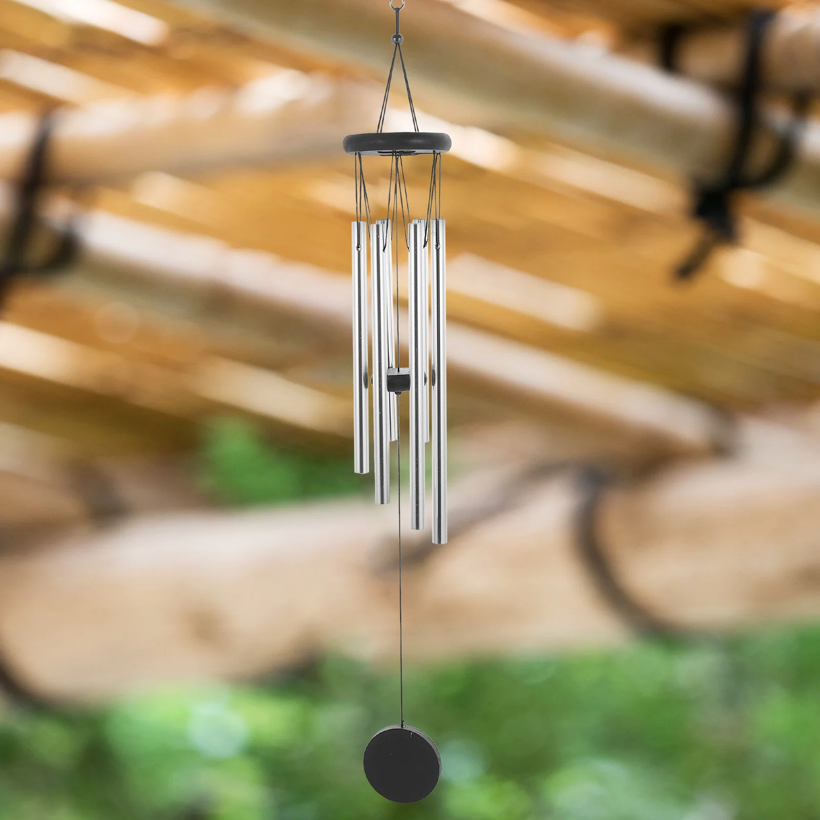 Metal Wind Chime Pendant Aluminum Wood Tubes Outdoor Indoor Decor For Garden Balcony Home Yard Hanging Ornament