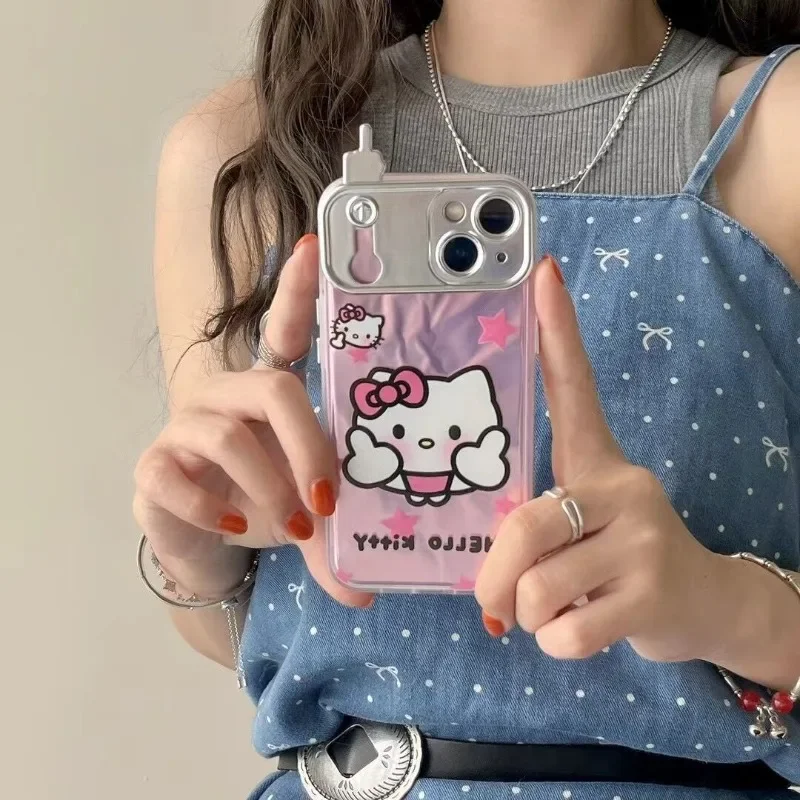 Sanrio Cartoon Funny Star Hello Kitty Phone Case Kawaii All-Inclusive Soft Protection Case for iPhone 11 12 13 14 15 Pro Max