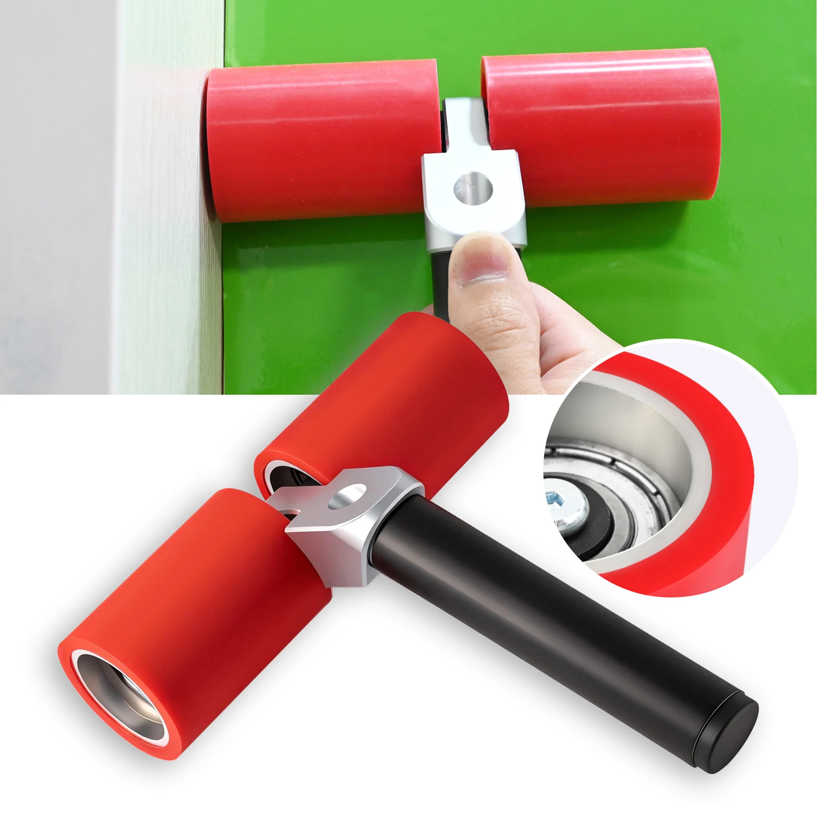 

EHDIS Двойной силиконовый ролик-шпатель для тонировочной пленки, наклеек на стены, виниловых покрытий, бесшовной оклейки, удаления пузырьков воздуха