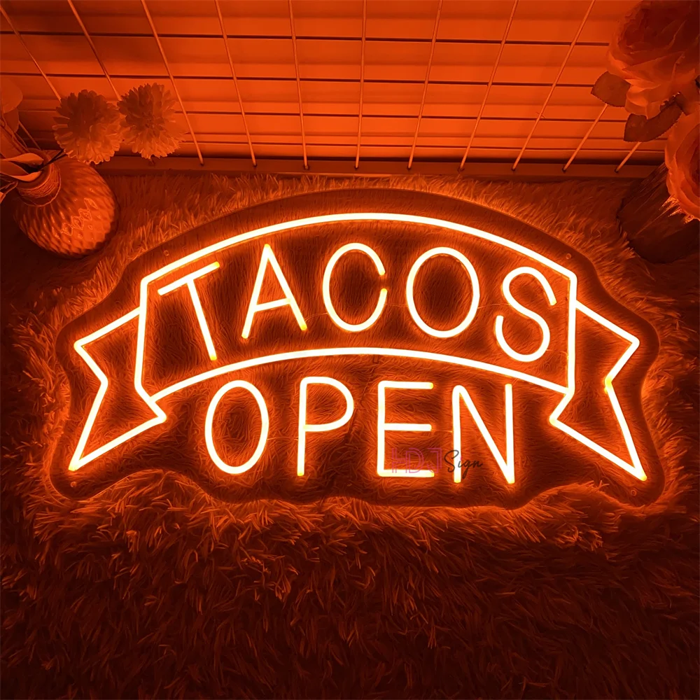 Taoos Open Neon Led Signs Bedroom Beauy Solon Decoration Neon LED Lights USB Beauy Taoos Room Wall Hanging Decor Signs