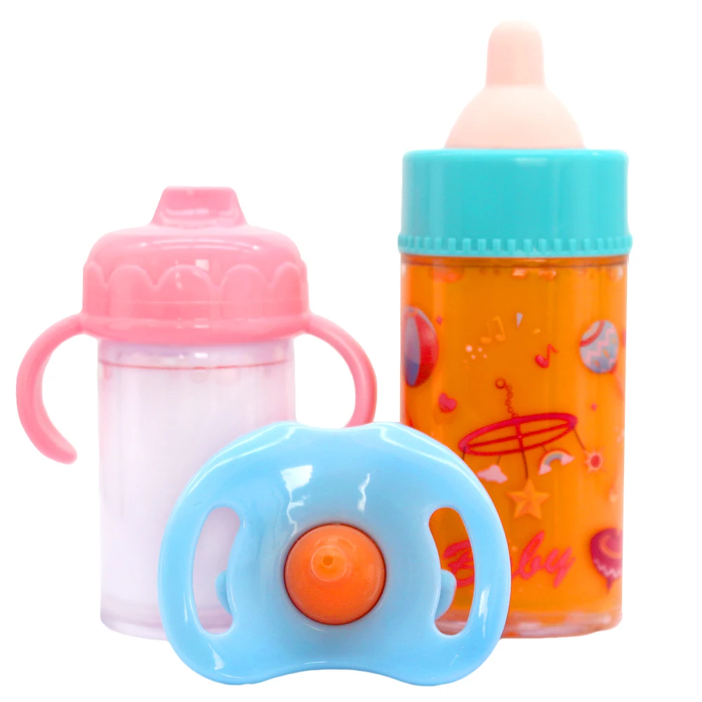 Set De 3 Biberones Mágicos Para Muñecas – Leche Que Desaparece, Juguete De Alimentación Para Niños +3 Años, Regalo De Simulación