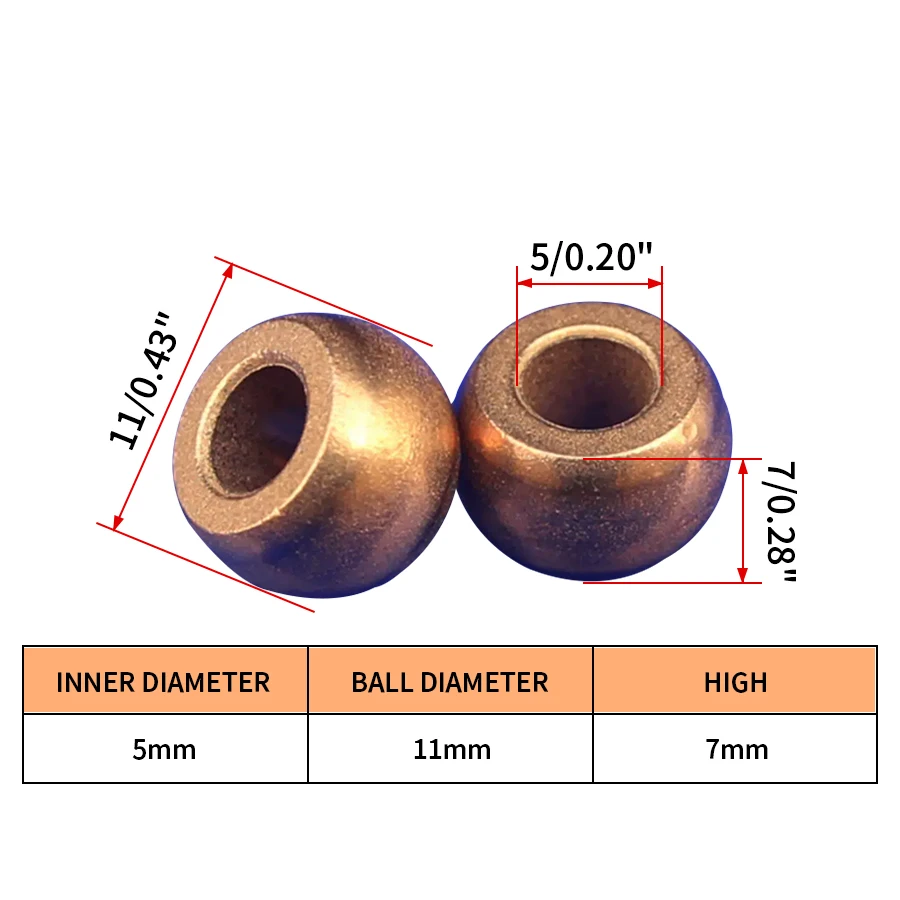 Self-Lubricating Ball Bearing Inner Diameter 2~5 Spherical Oil-Impregnated Bearings Powder Metallurgy Spherical Porous Bearing