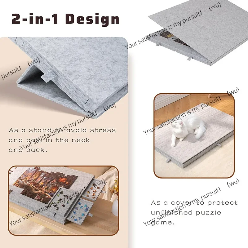 

ZOCI-Пазл настольная доска. С крышкой-подставкой, сложенными в 6 ящиками и портативными блоками для сортировки фетровых головоломок.