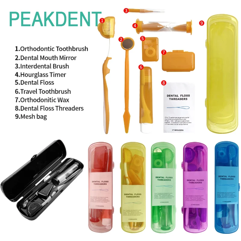 

8Pcs/box Portable Oral Care Toothbrush Dental Teeth Orthodontic Kits Interdental Brush Dental Floss Whitening Tool Suit