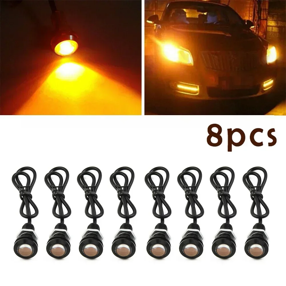 8pcs LED Amber Grille Lighting Kit Truck For Ford SUV Raptor Style Universal Yellow Hawkeye Replacement Light Fittings Lamps