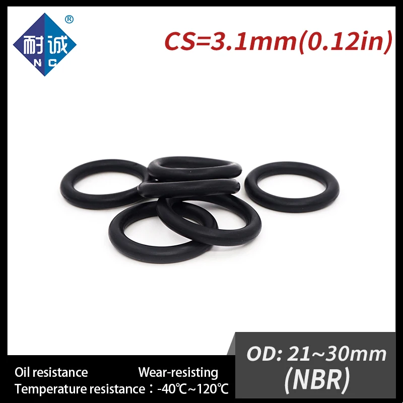 20 PCS / Lot Black NBR 70A O-ring Thickness CS 3.1mm OD 21/22/23/24/25/26/27/28/29/30*3.1mm Nitrile Rubber  O Ring Gasket Oil