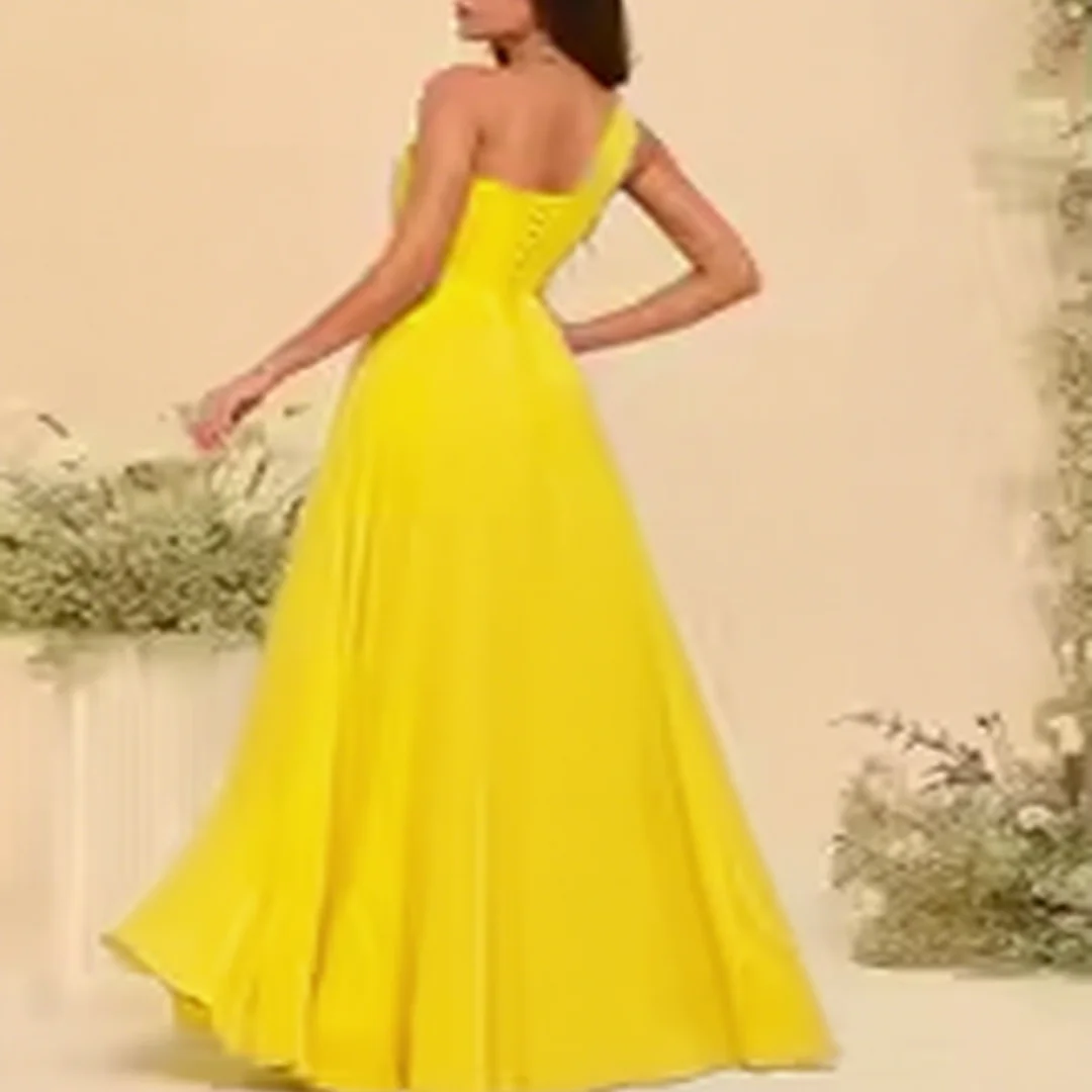 Abito da sera a trapezio a strati pieghettato in chiffon monospalla personalizzato abiti da sera formali abiti da ballo per feste da donna