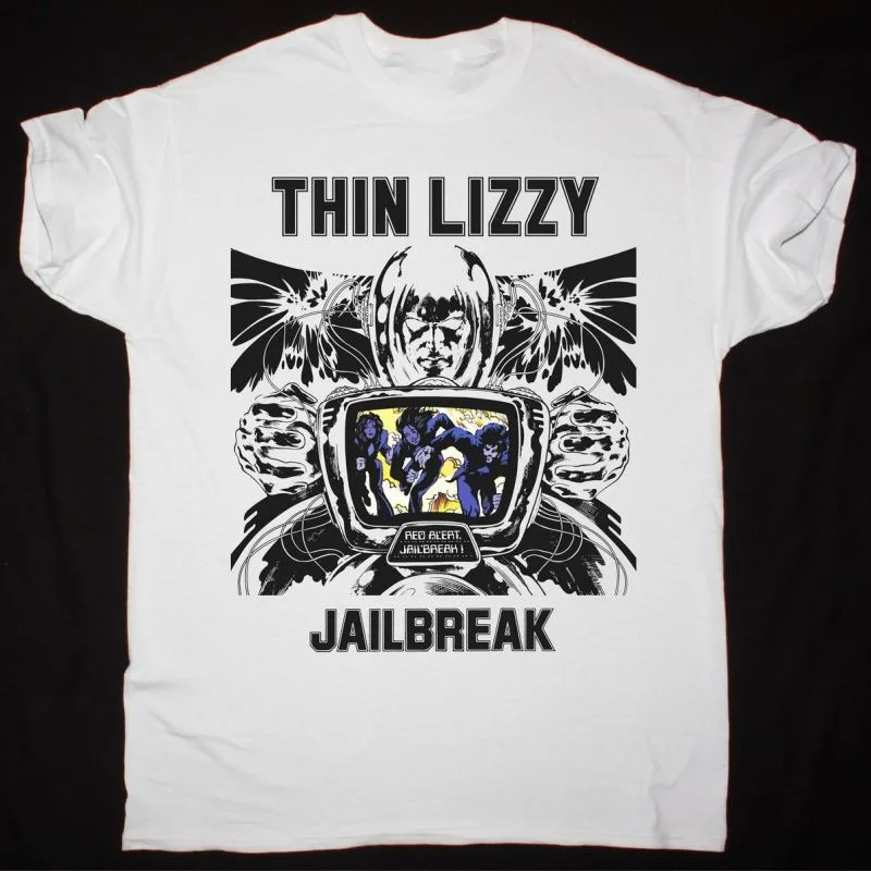 

Rare Thin Lizzy Band Cotton Gift For Fan White S-2345XL Unisex T-shirt S3211