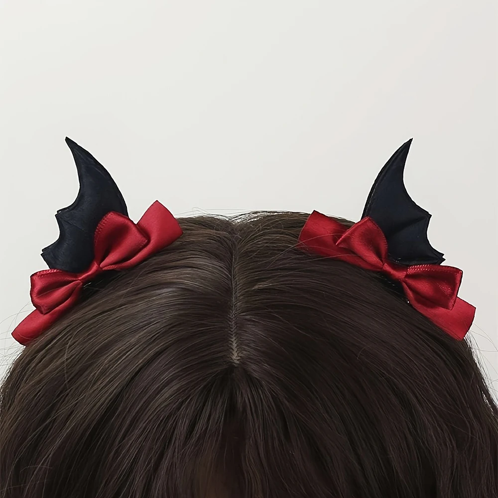 2 Stück Flügel-Haarspangen Dekorative Kopfbedeckung für Frauen Haaraccessoires Halloween Festival Gothic Punk Stil Cosplay Haarnadeln