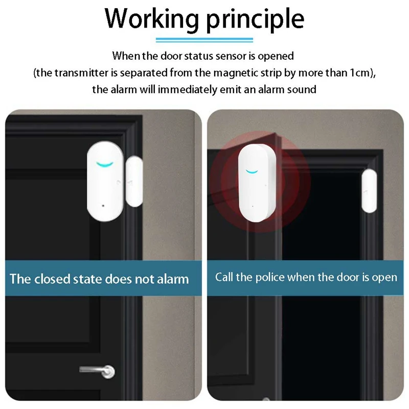 Detektor magnetik pintu Wifi pintar, Sensor pintu dan jendela Sensor pintu magnetik saklar Alarm Anti maling Alarm