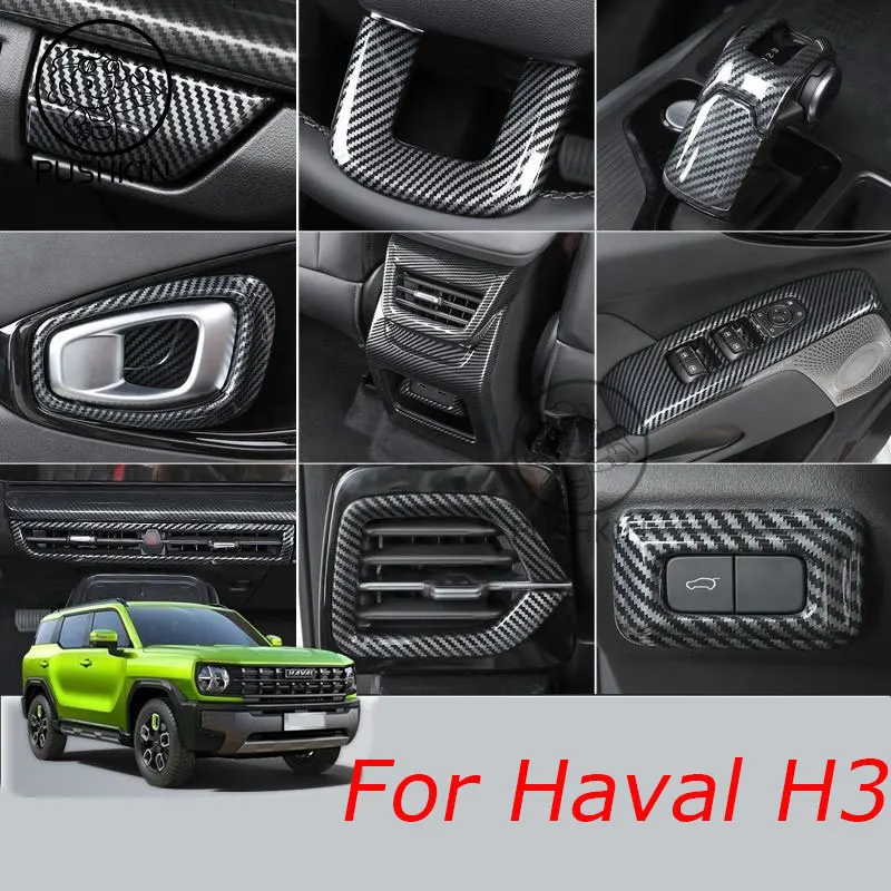 Cubierta de marco de cambio de marchas para consola central de coche, embellecedor de puerta, Audio, altavoz, decoración para HAVAL H3 2024 2025, accesorios