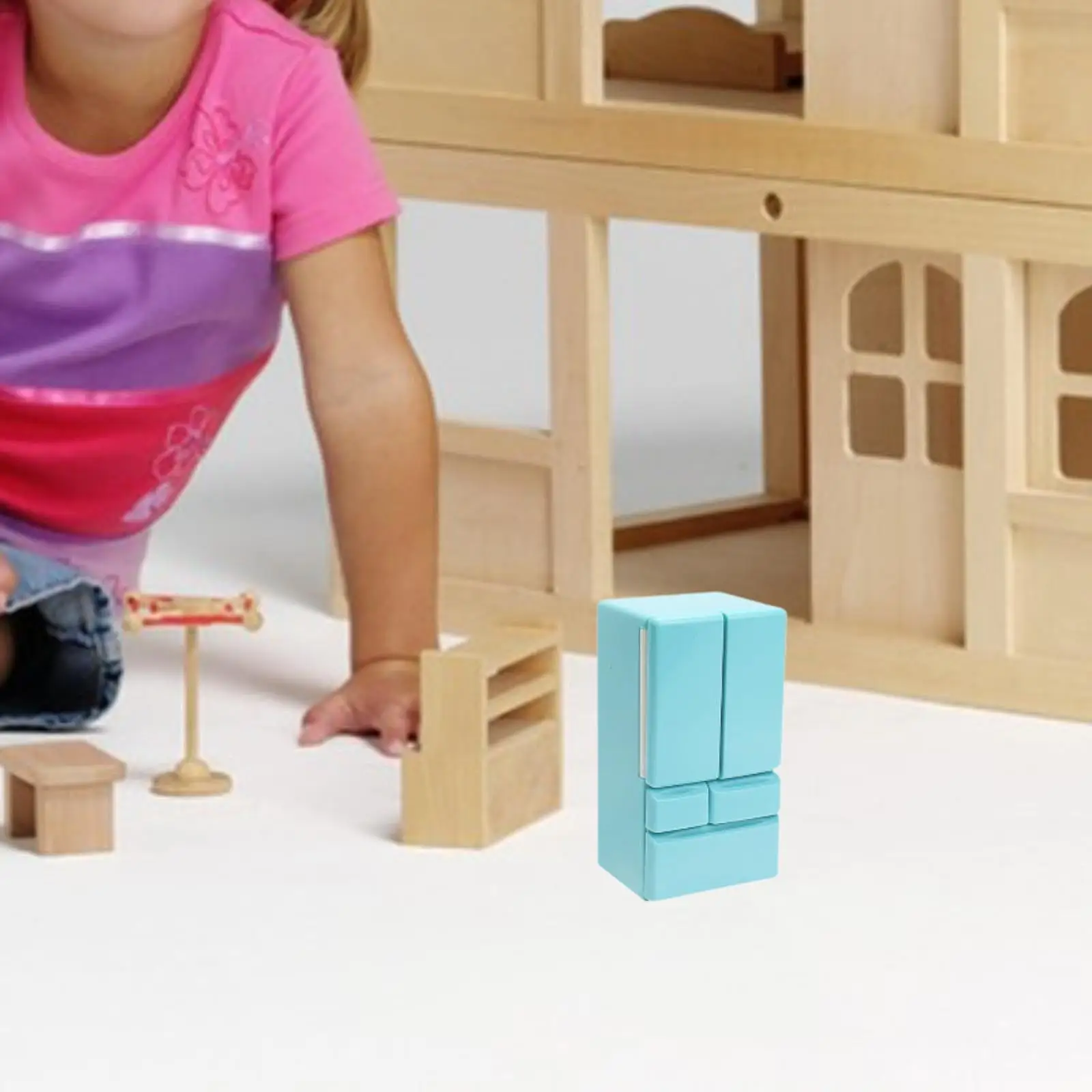 Réfrigérateur Miniature pour maison de poupée 1:12, meubles, accessoire Photo Portable