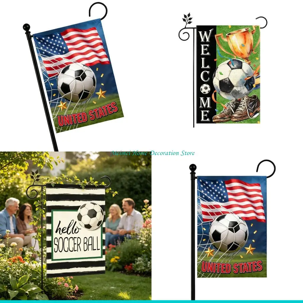 H7BF Multicolored 2026 Global Soccer Event Pennant Waterproof Synthetic For Outdoor Display