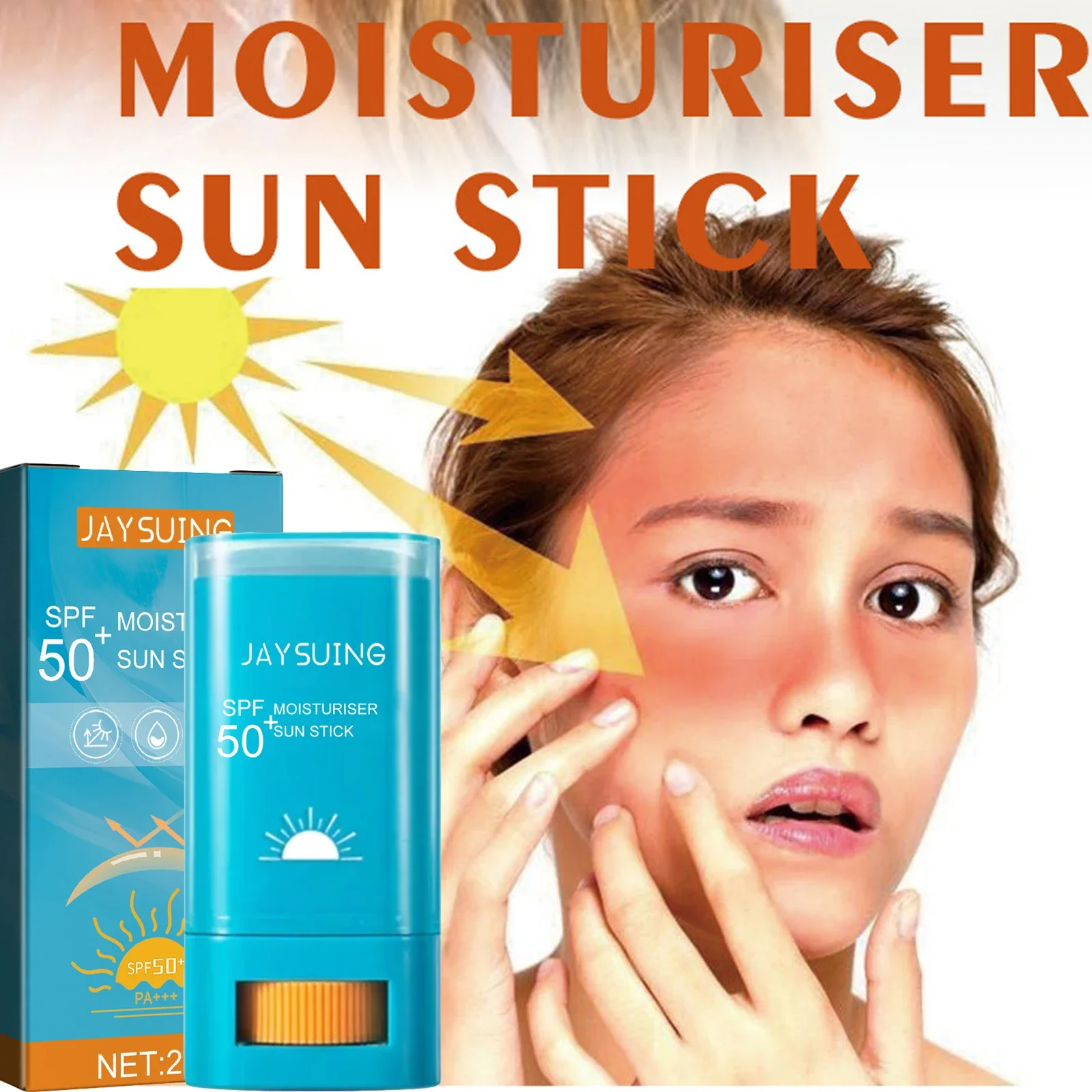 

SPF50+ Sunscreen Stick Anti UV Sun Block Long-Lasting Sun Protection Skin Whitening Cream Facial Body Moisturizing Solar Blocker