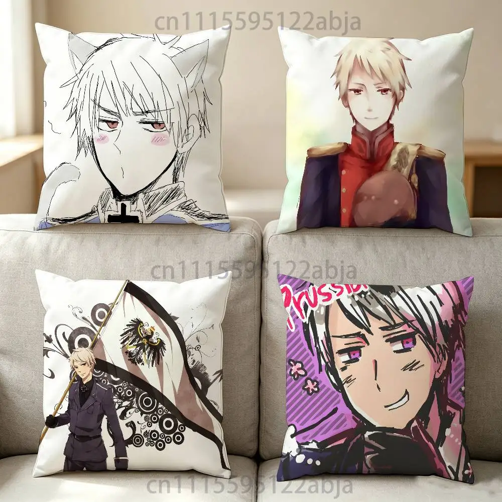Наволочка P-Prussia hetalia 50x50 см, квадратная наволочка для подушки своими руками, квадратный чехол для офисной подушки.