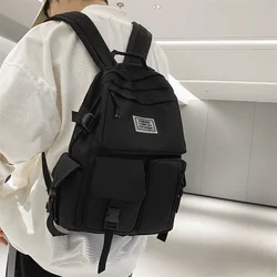 Fashionable and Casual Solid Color Nylon Multi Functional Zipper Large Capacity Student Backpack for Travel and School