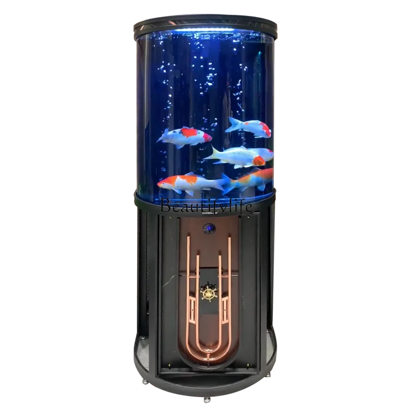 Lazy aquarium living room household small acrylic tank light luxury feng shui ecological tank