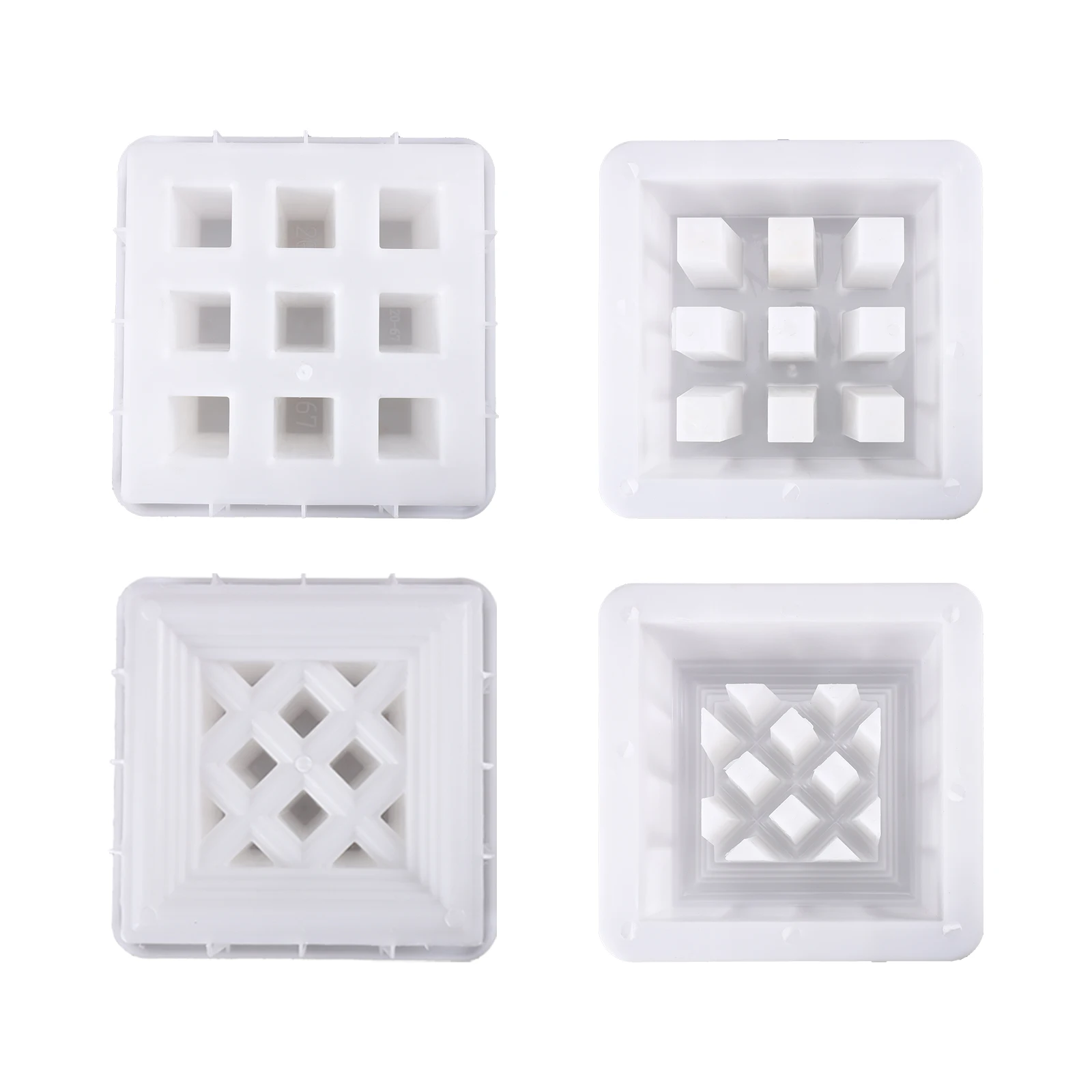 3D Carving  Antique Cement Flower Window Lattice Mold Fence Decoration Hollow Wall Tile Mold Courtyard Brick Carving Model 1Pc