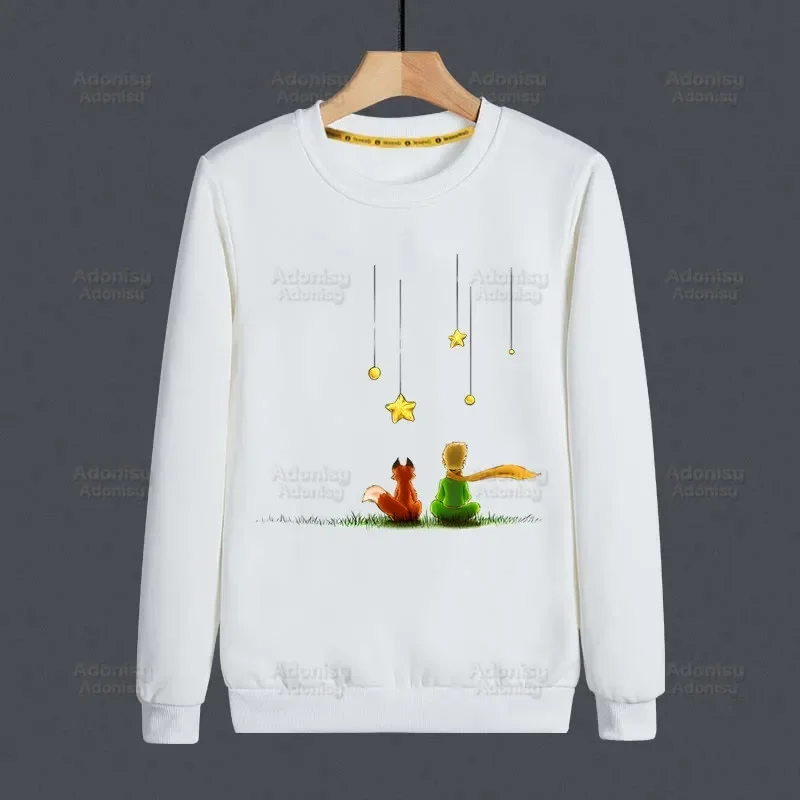 Little Prince Cartoon Fox Animal Men Sweatshirt Hoodie Harajuku Fairy Tale Principito Pullover Hoodie Winter Autumn Hoodie