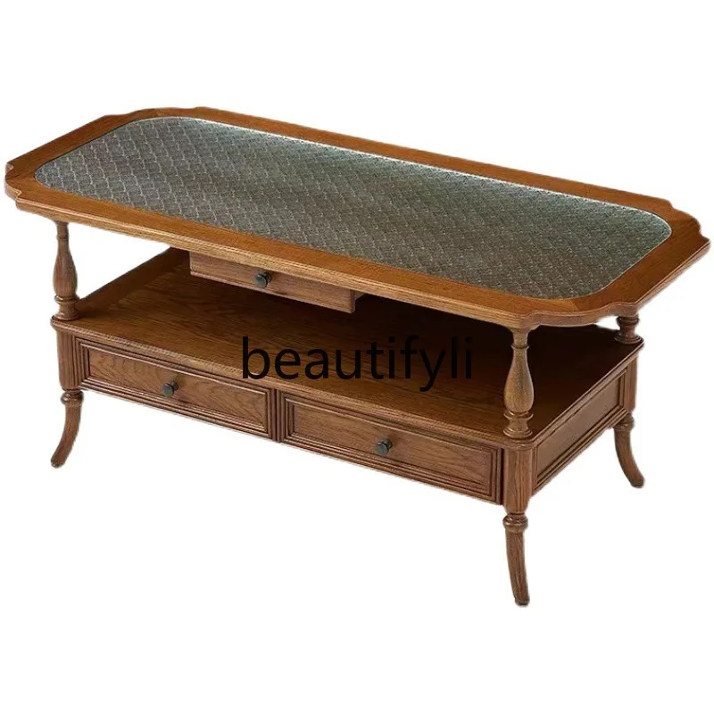 خزانة تلفزيون فاخرة أمريكية خفيفة جميعها من الخشب الصلب لغرفة المعيشة وطاولة القهوة وخزانة أرضية للتخزين