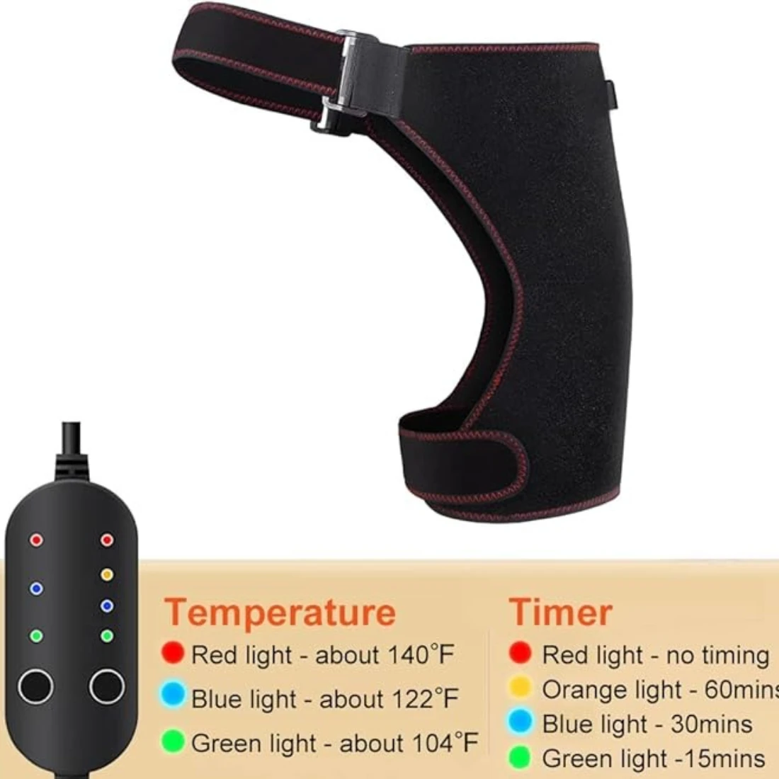 Electric Heated Hip Wrap Heating Thigh Brace Hip Support for Relief 3 Temperature Settings Timer Hips Massager