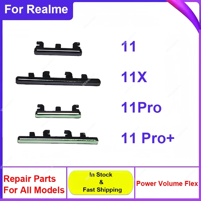 Power Volume Buttons For Realme 11 11X Pro 11 Pro Plus 5G Power Volume Button Battery Side Key Switch Flex Cable Repair Parts